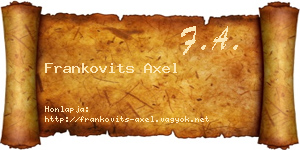 Frankovits Axel névjegykártya
